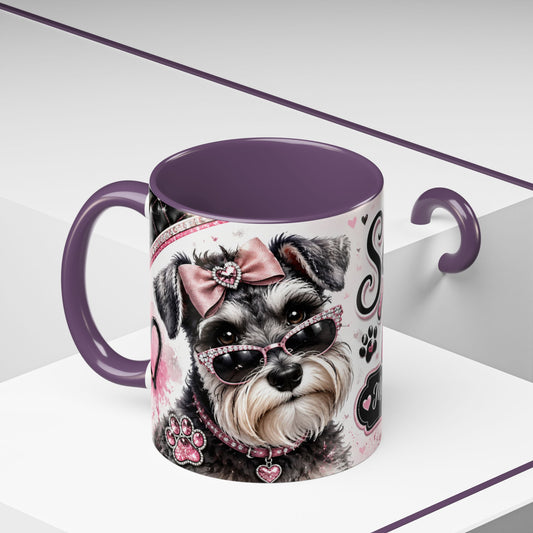Schnauzer Mom Coffee Mug — "Messy Beard, Big Heart" Accent 11/15oz