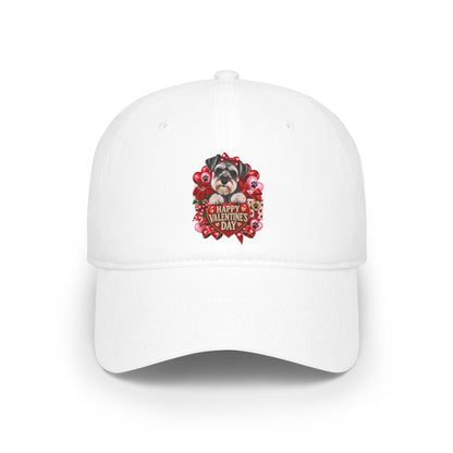 Valentine's Day Puppy Heart Cap – 'Happy Valentine's Day' Low Profile Baseball Hat