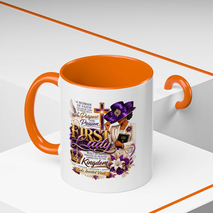 First Lady of Faith Accent Coffee Mug — Inspirational Christian Gift (11/15oz)