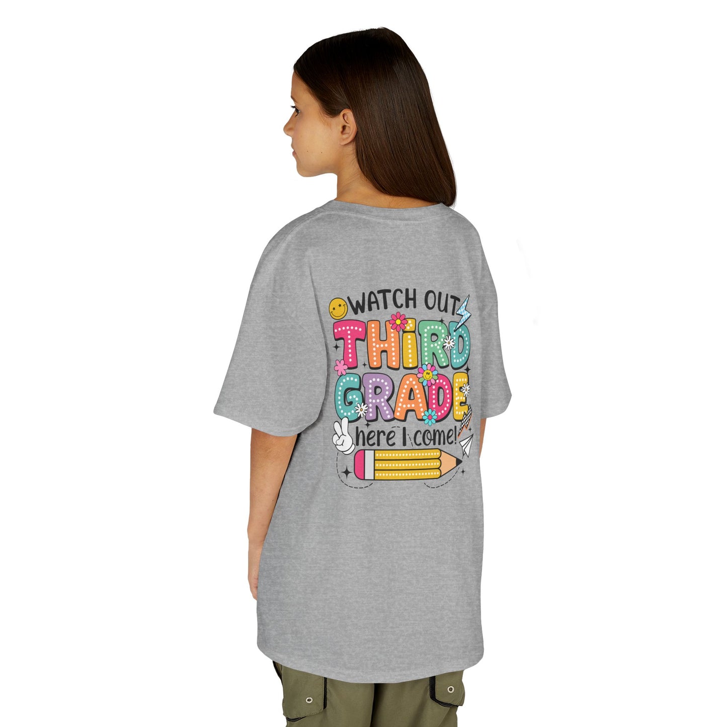 Third Grade Back to School Kids Tee — "Watch Out Third Grade Here I Come"