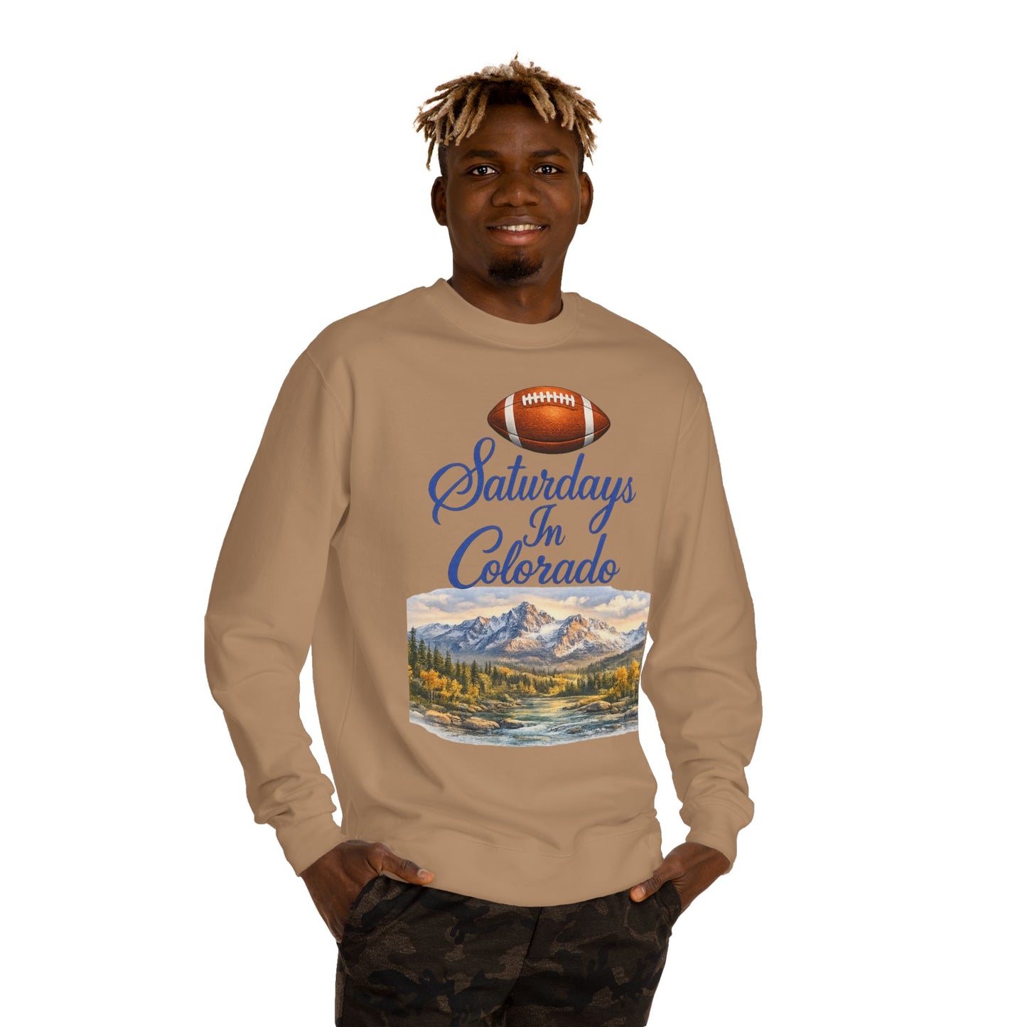 Saturdays in Colorado Sweatshirt — Mountain Football Scenic Crewneck