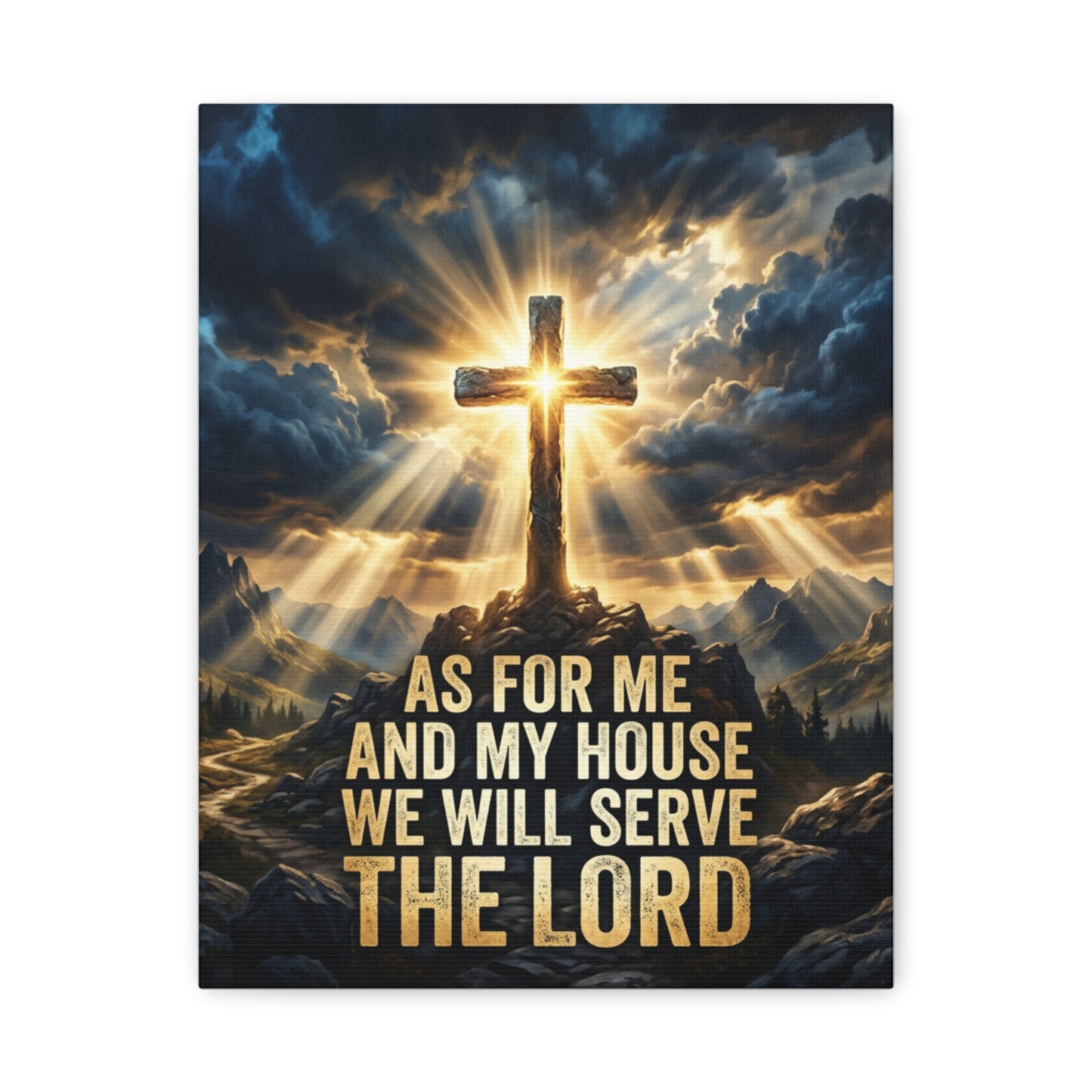 "As For Me And My House We Will Serve The Lord" Canvas Wall Art