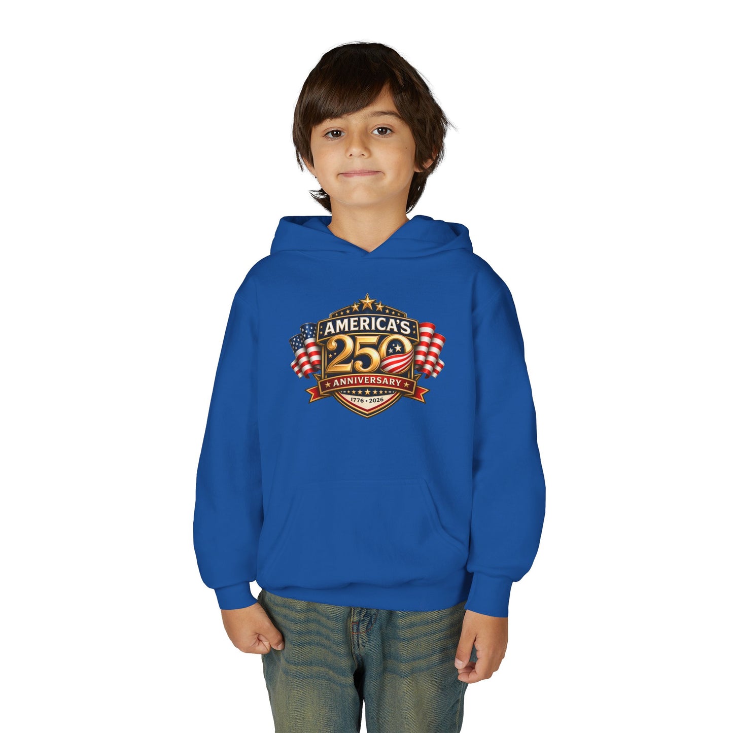 Youth Hoodie — "America's 250th Anniversary" Patriotic 1776-2026 Celebration Design