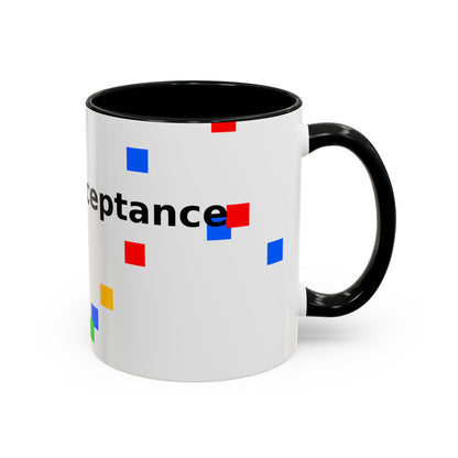 Autism Acceptance Accent Coffee Mug – Colorful Puzzle Square Design (11/15 oz)