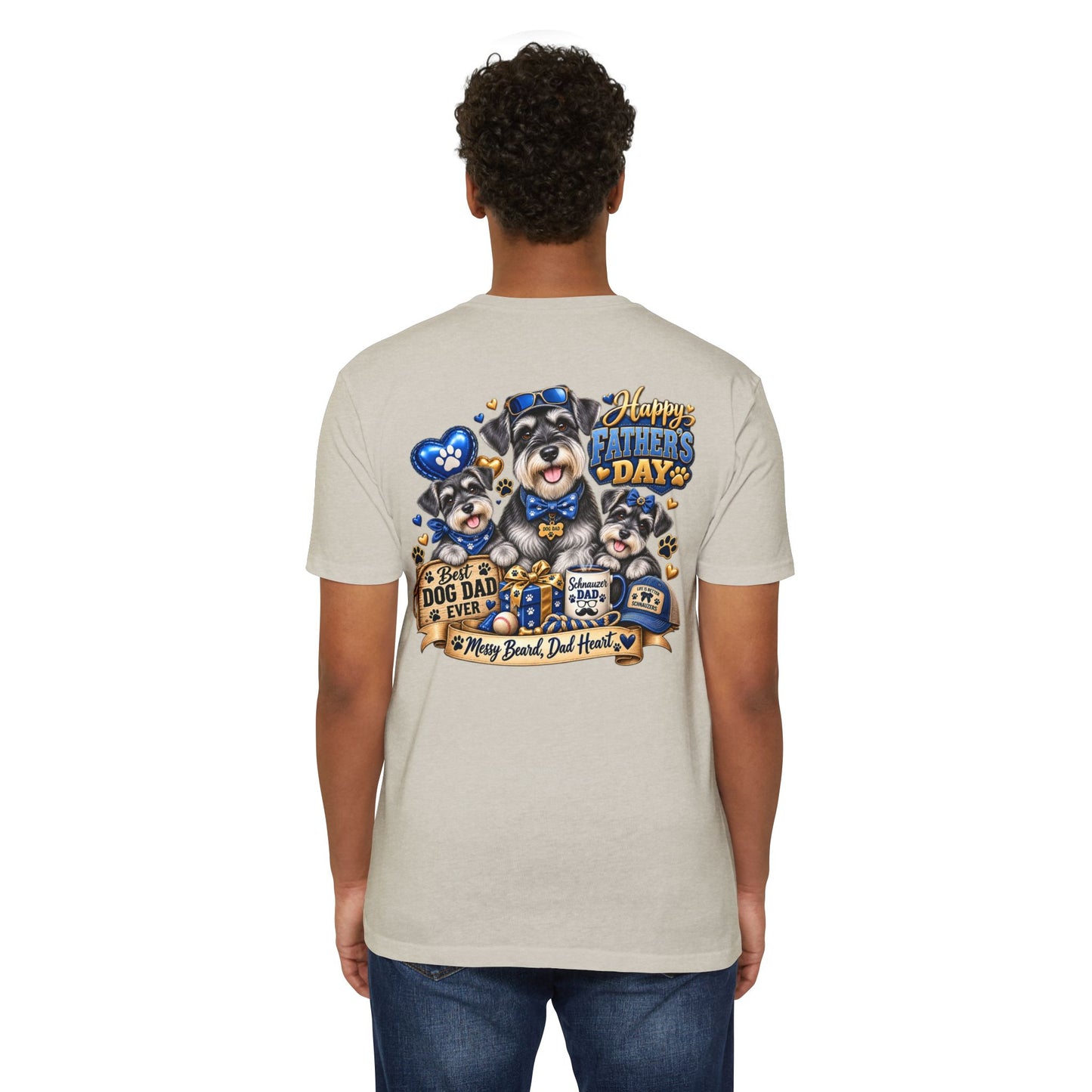 Father's Day Dog Dad T-Shirt – "Best Dog Dad Ever" Paw Print Tee