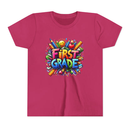 First Grade Kids Tee — Colorful Back-to-School Shirt for Boys & Girls