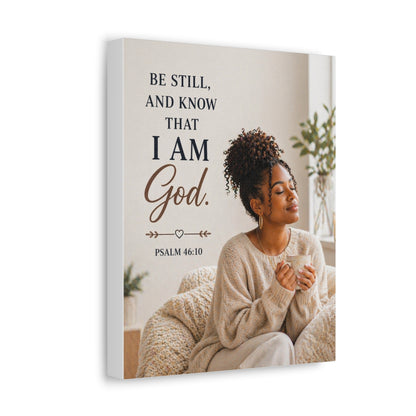 Stretched Canvas - "Be Still and Know That I Am God" Psalm 46:10 Inspirational Wall Art