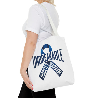 Diabetes Warrior Unbreakable Tote Bag – Blue Awareness Ribbon All-Over Print