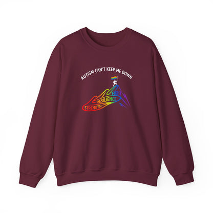 Autism Can't Keep Me Down Fight Resilience Strength Sweatshirt