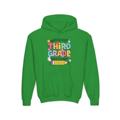 Kids "Watch Out Third Grade Here I Come" Hoodie - Back-to-School 3rd Grade Sweatshirt
