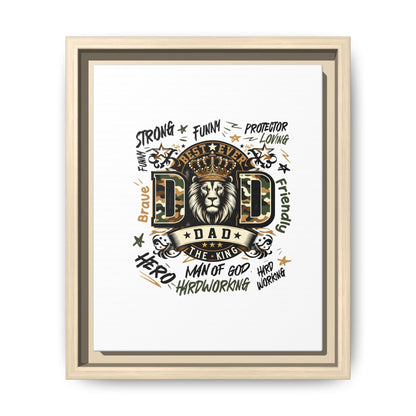 Framed Matte Canvas 'Best Ever DAD' Wall Art – Lion King Design, Father’s Day Gift