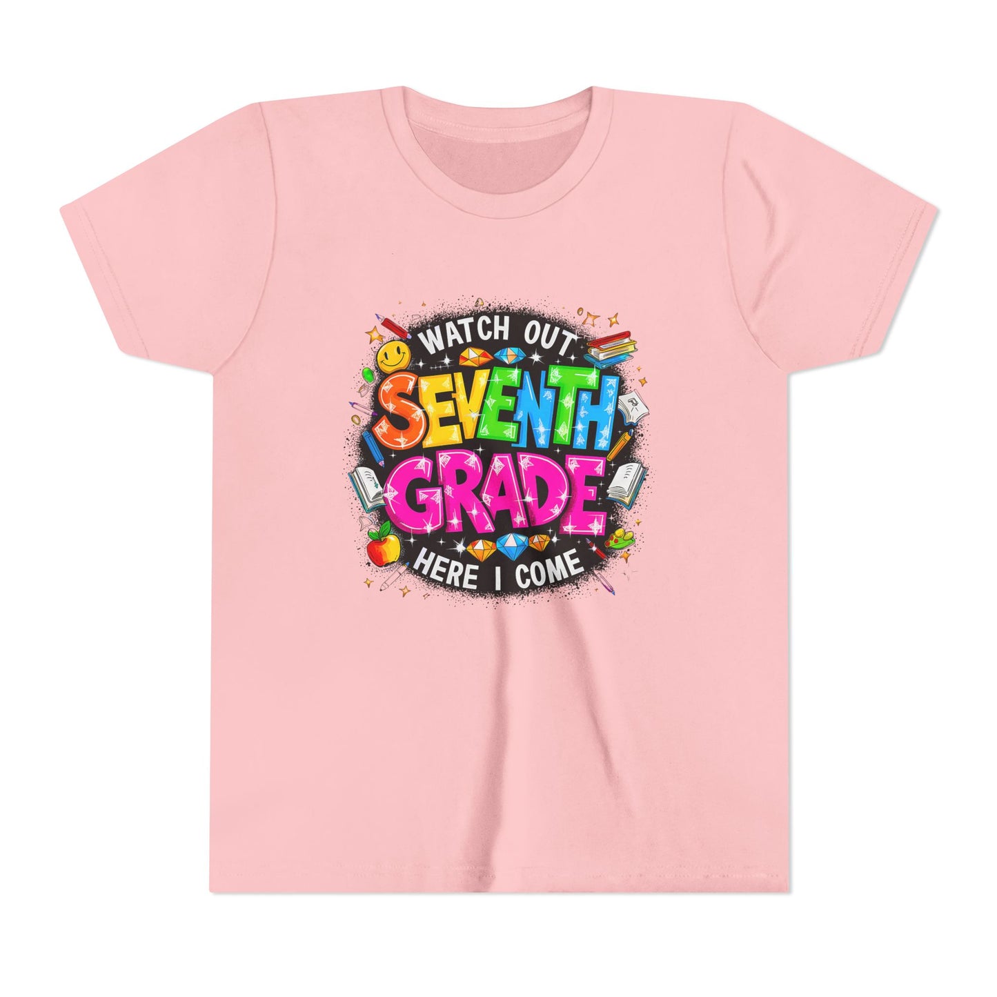 Seventh Grade Kids T‑Shirt — "Watch Out Seventh Grade Here I Come" Back‑to‑School Tee