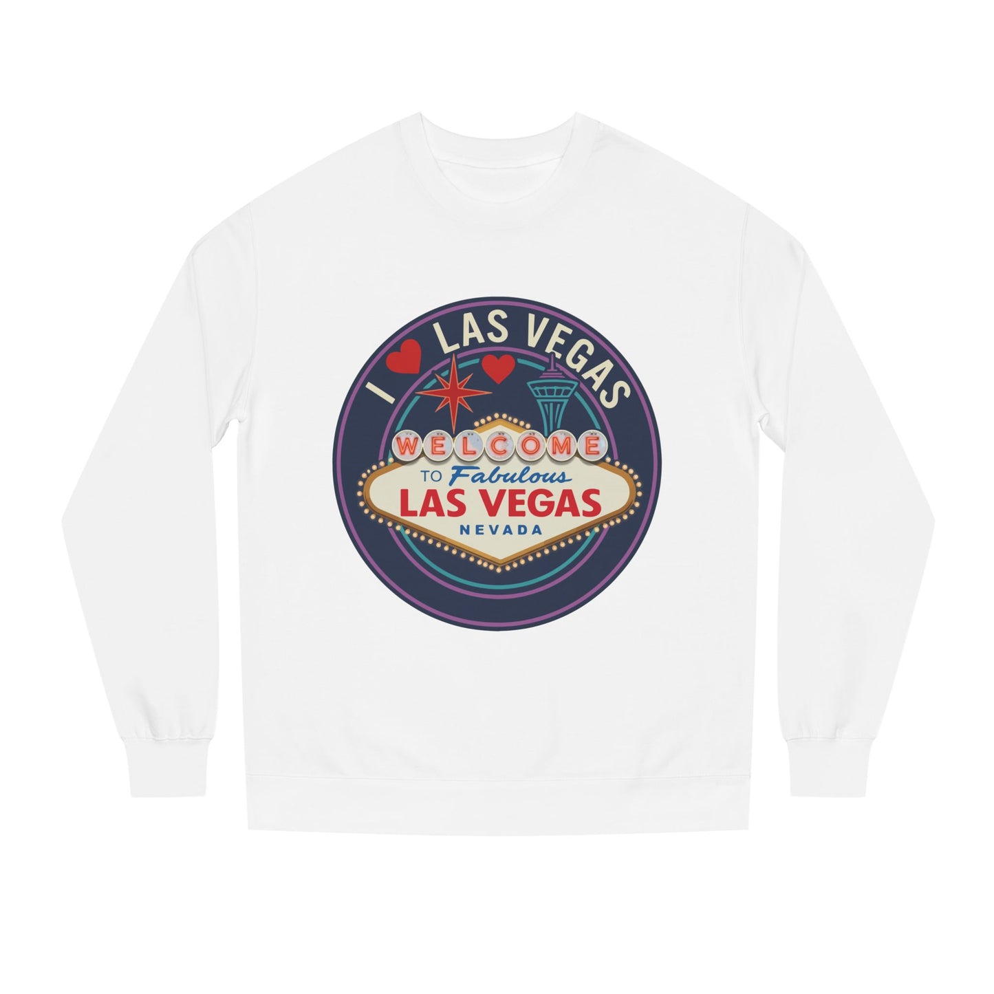 Las Vegas Welcome Sign Sweatshirt – Retro "I  Las Vegas" Crewneck