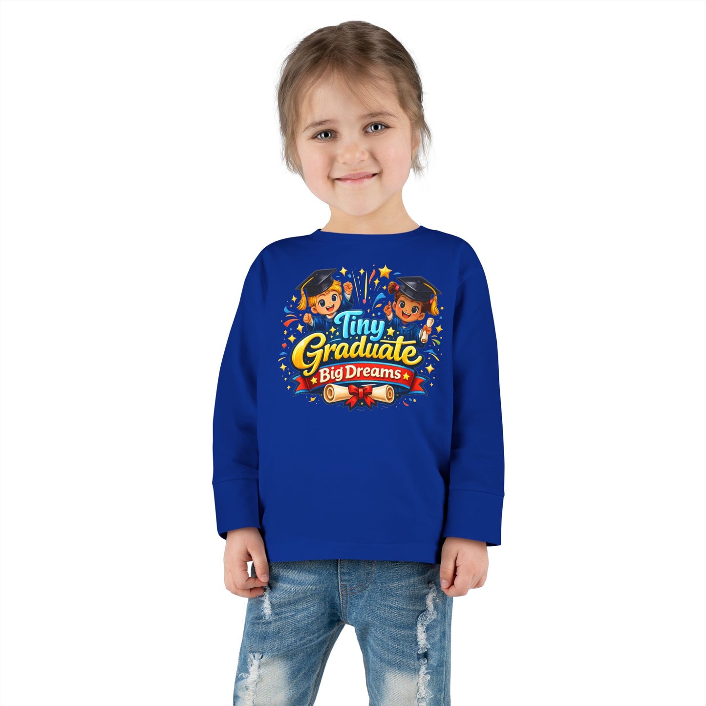 Toddler Tee - "Tiny Graduate Big Dreams" Long Sleeve Graduation Shirt