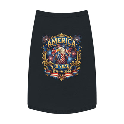 America 250 Pet Tank Top - 1776-2026 Patriotic Eagle & Fireworks