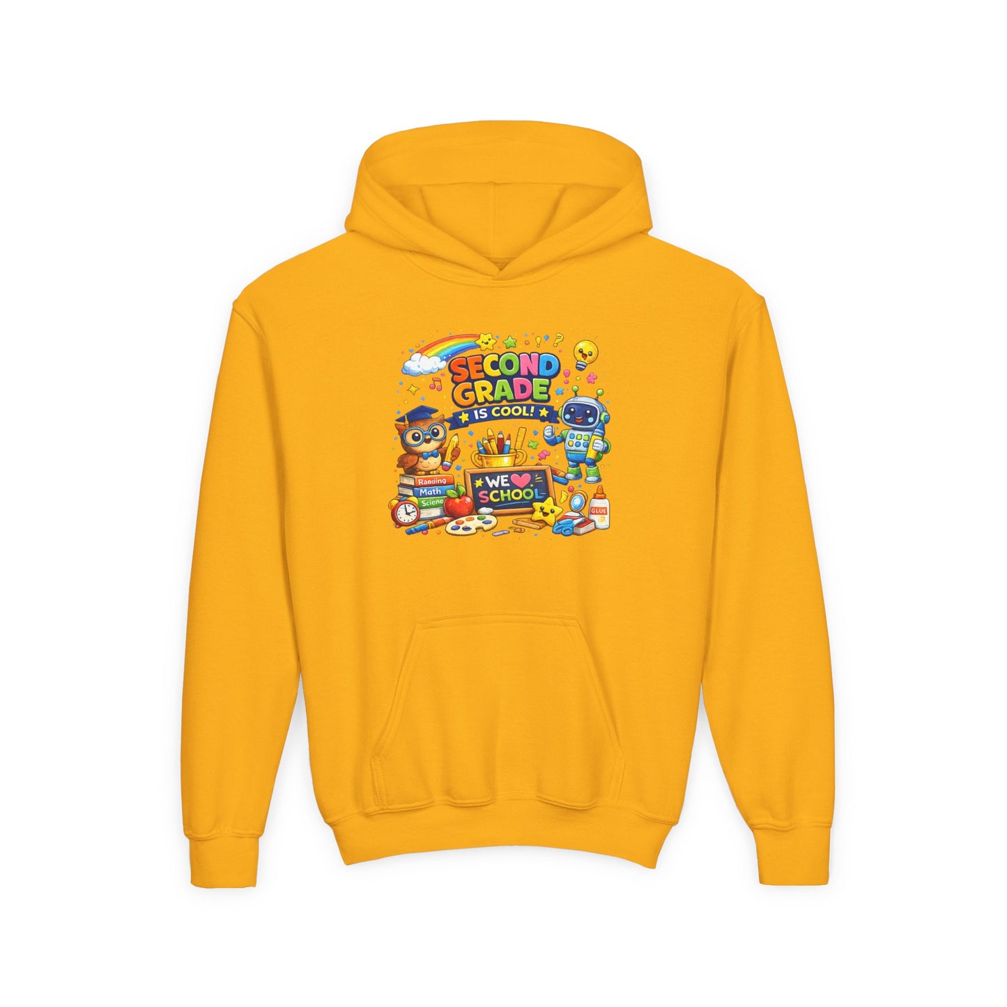 Second Grade Hoodie — 'Second Grade Is Cool' Kids Back-to-School Sweatshirt