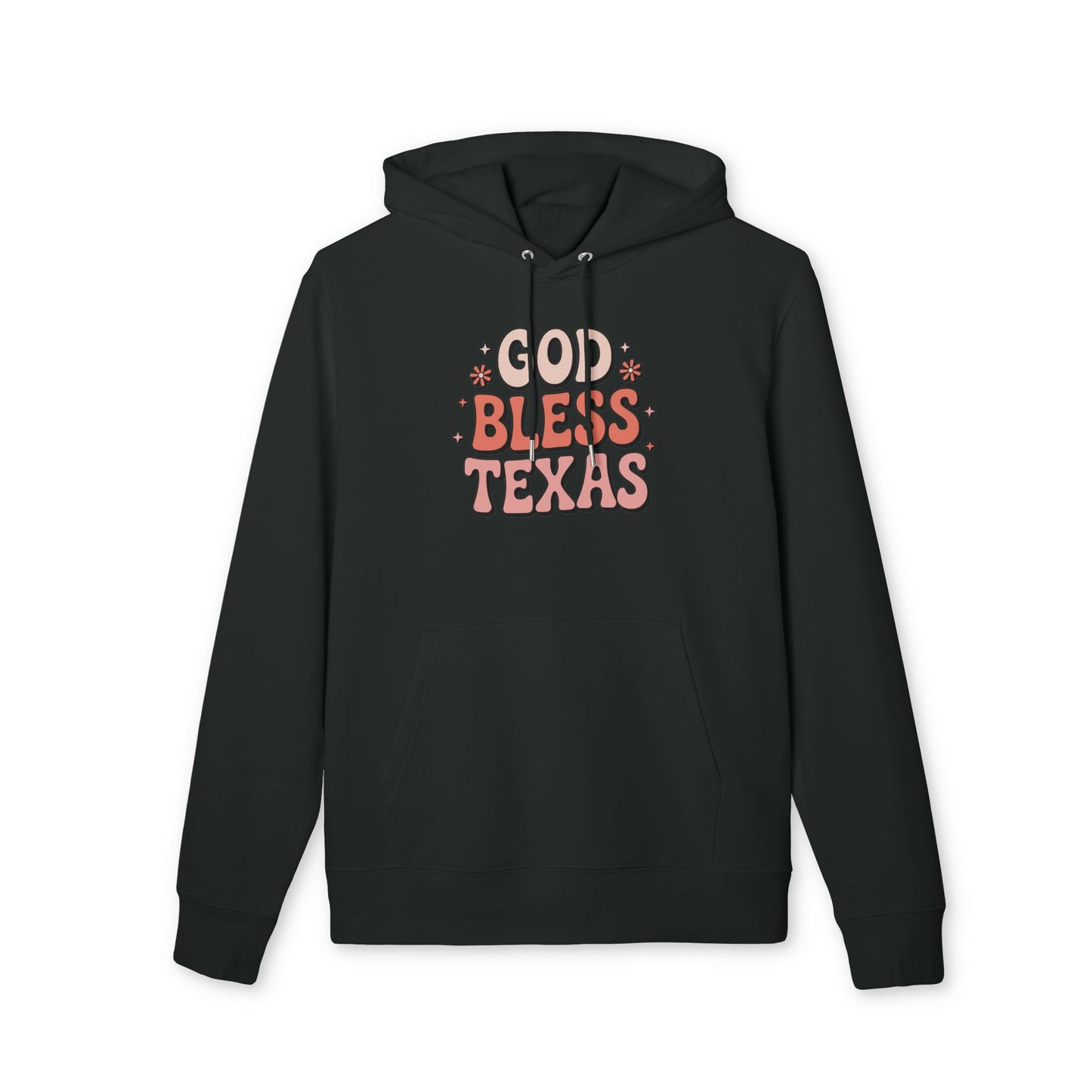 God Bless Texas Hoodie — Retro Floral Texas Pride Pullover