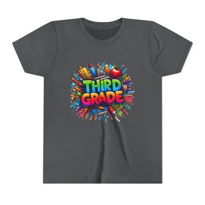 Third Grade Kids' T-Shirt – Colorful School Supplies Back-to-School Tee