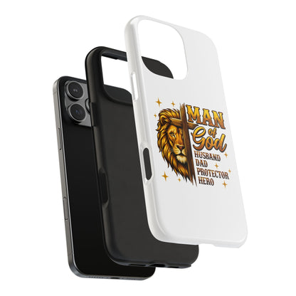 Man of God Lion Phone Case — ‘Man of God’ Christian Protector Dad Gift