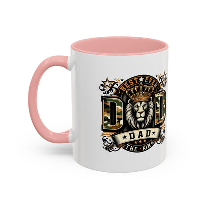 Dad Coffee Mug — "Best Ever Dad" Lion Crest Accent Mug (11/15oz)