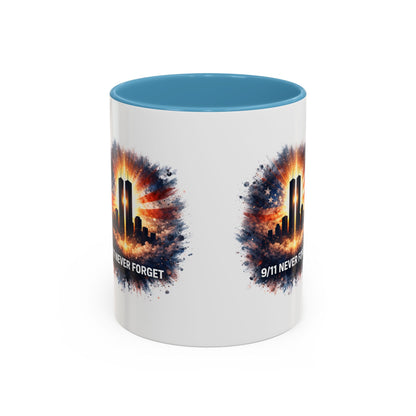 9/11 Never Forget Coffee Mug - Memorial Tribute Accent Mug (11/15oz)