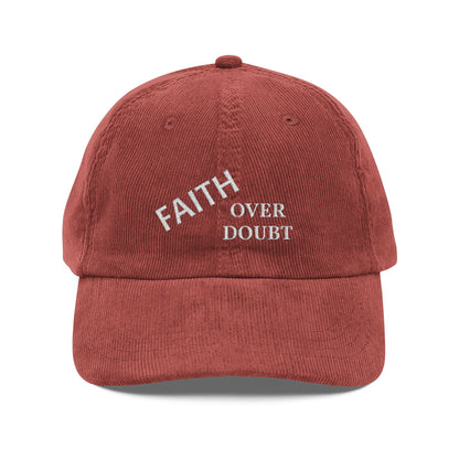 Faith Over Doubt Embroidered Corduroy Cap