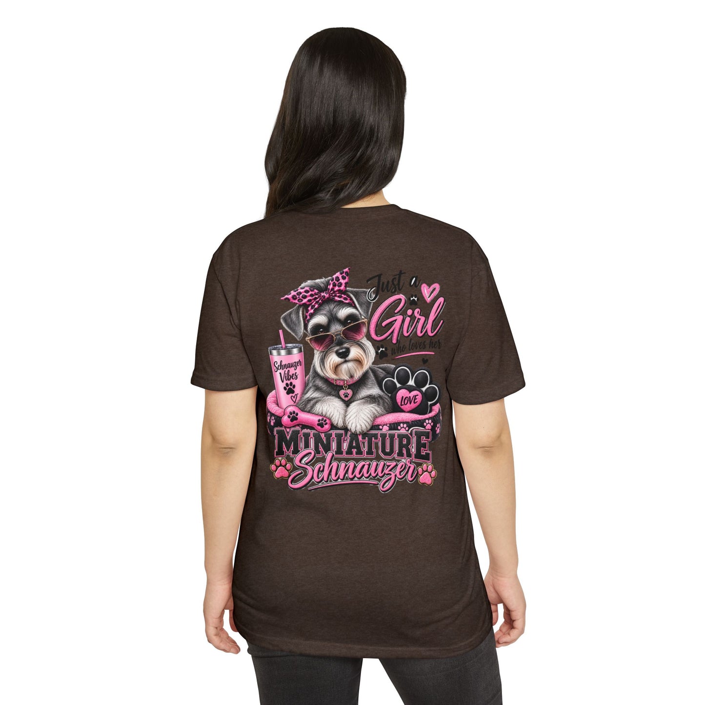 Miniature Schnauzer T-Shirt — "Just a Girl Who Loves Her Miniature Schnauzer" Cute Dog Tee