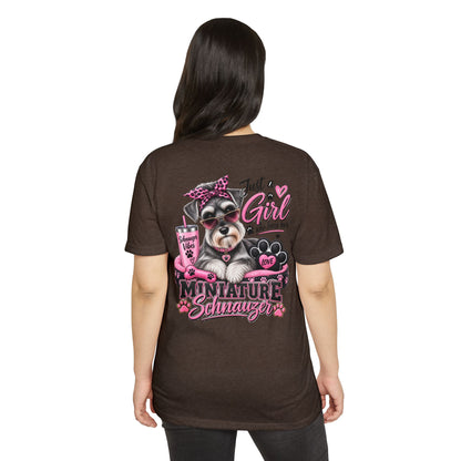 Miniature Schnauzer T-Shirt — "Just a Girl Who Loves Her Miniature Schnauzer" Cute Dog Tee