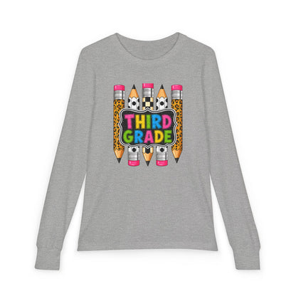 Third Grade Pencil Graphic Long Sleeve Tee