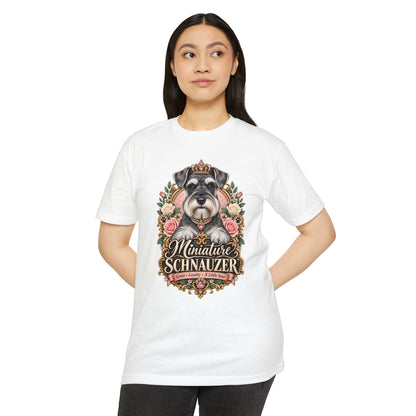 Miniature Schnauzer Floral Portrait T-Shirt