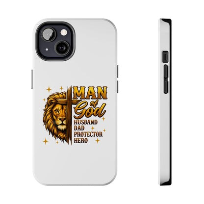 Man of God Lion Phone Case — ‘Man of God’ Christian Protector Dad Gift