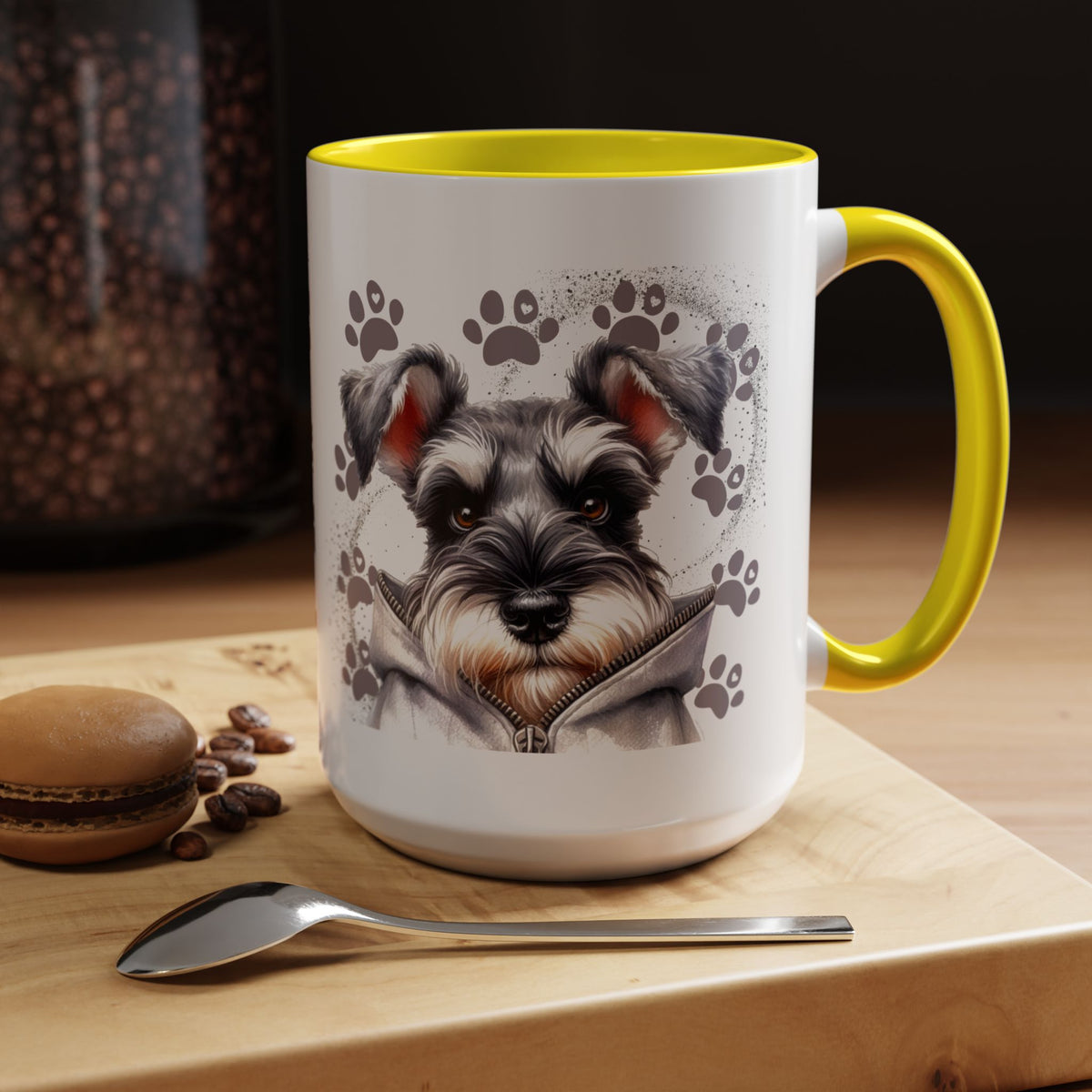 Schnauzer Paw Print Accent Coffee Mug (11/15oz)