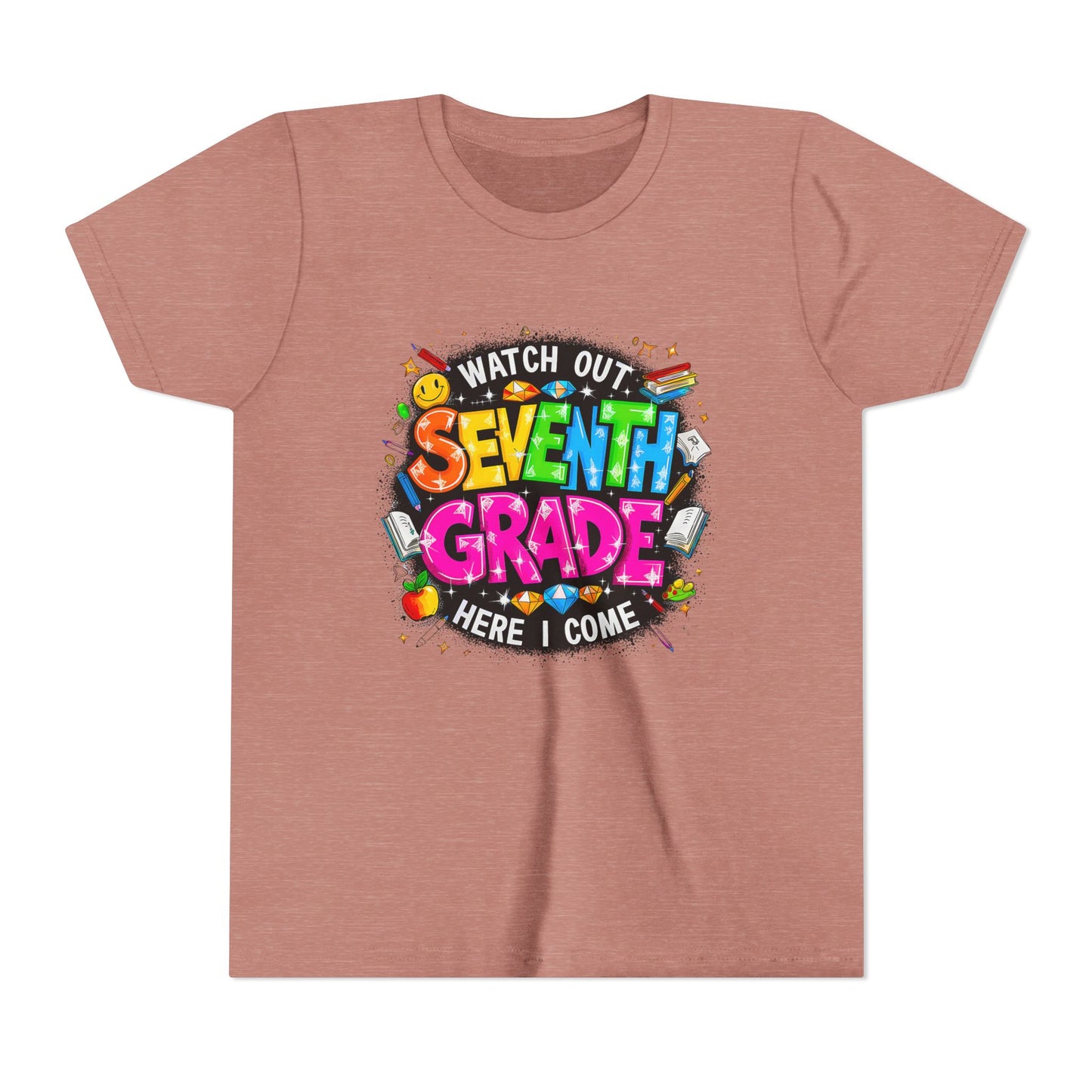 Seventh Grade Kids T‑Shirt — "Watch Out Seventh Grade Here I Come" Back‑to‑School Tee