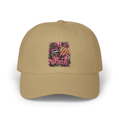 Classic Dad Cap — Floral Leopard "Love Words" Embroidered Baseball Hat