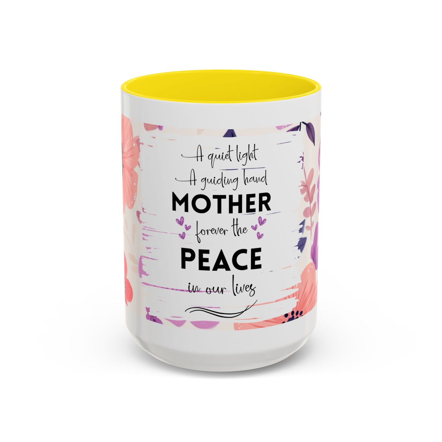 Mother Peace Floral Coffee Mug — "A quiet light, a guiding hand..." Memorial Tribute Mug
