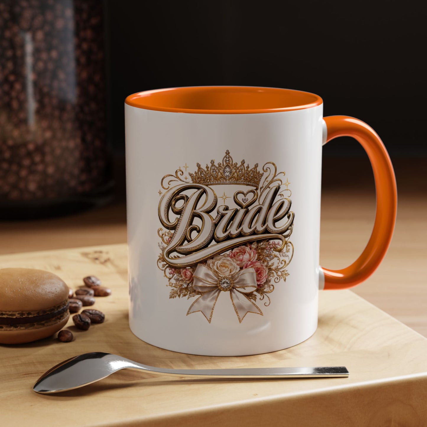 Bride Accent Coffee Mug — Floral Crown Bridal Gift (11/15oz)