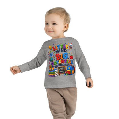 Toddler Tee — "Little Mind Big Potential" Back-to-School Long Sleeve