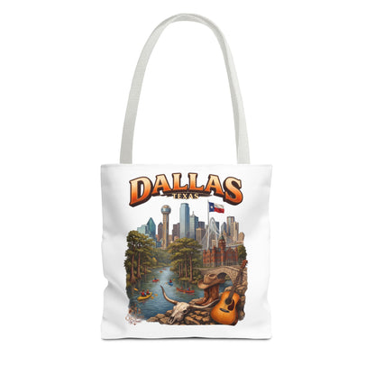 Dallas Texas Scenic Tote Bag – City Skyline & Guitar Souvenir Tote