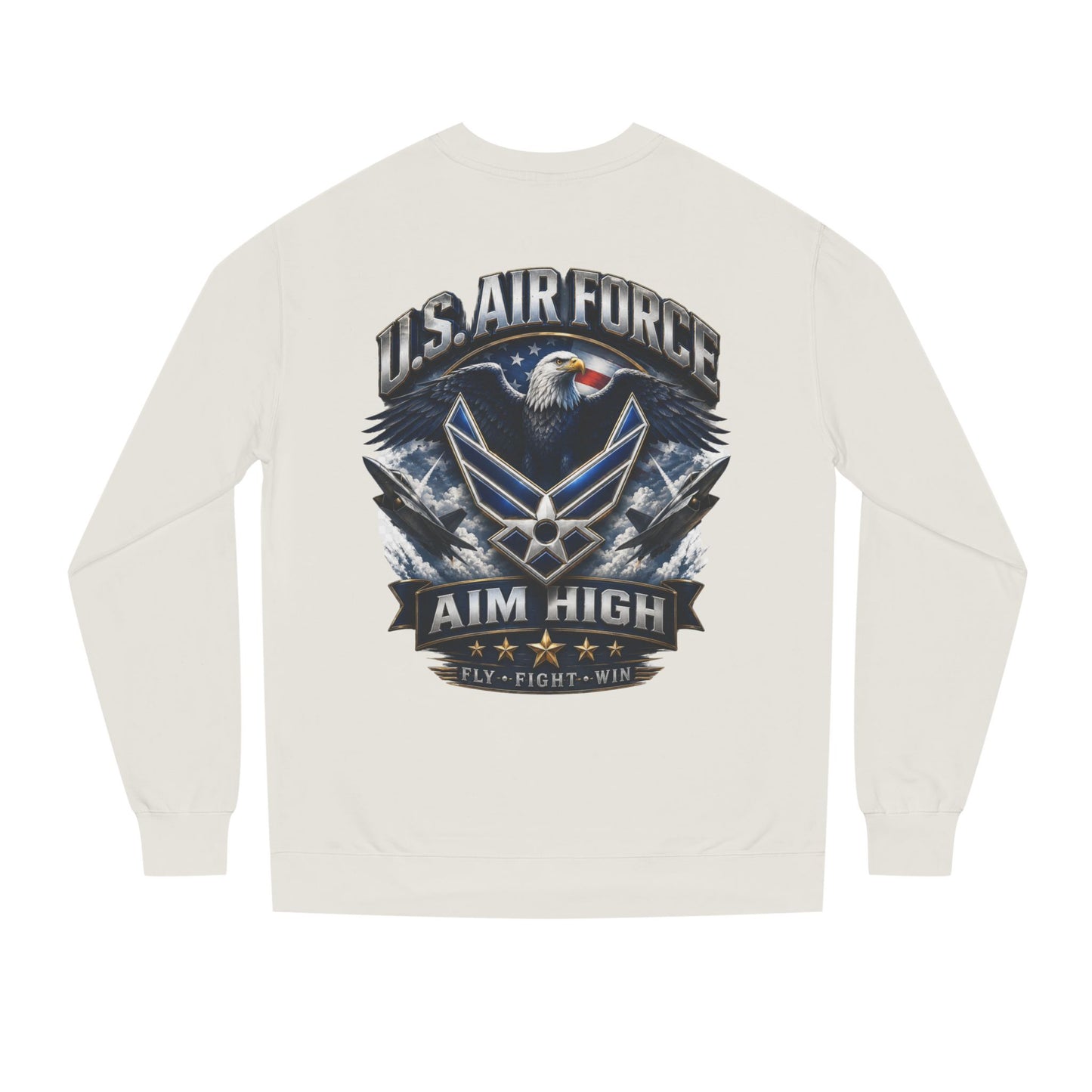 Air Force Crewneck Sweatshirt — "U.S. Air Force Aim High" Military Logo Pullover