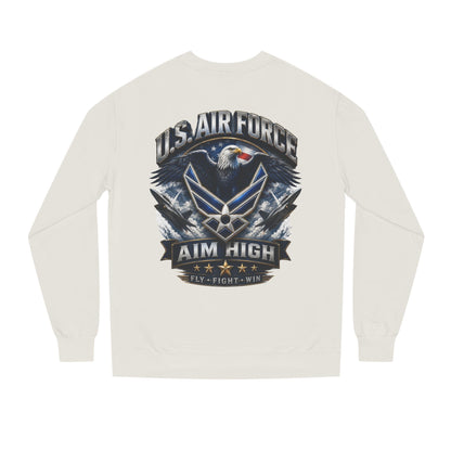 Air Force Crewneck Sweatshirt — "U.S. Air Force Aim High" Military Logo Pullover