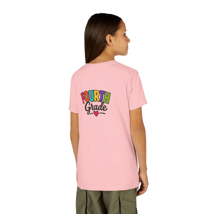 Fourth Grade Youth Tee — Colorful Back-to-School Shirt with Heart