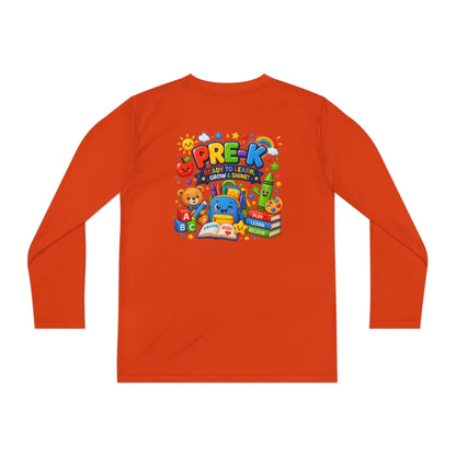 PRE-K Kids Long Sleeve Tee — Back-to-School Preschool Shirt ("Ready to Learn, Grow & Shine")