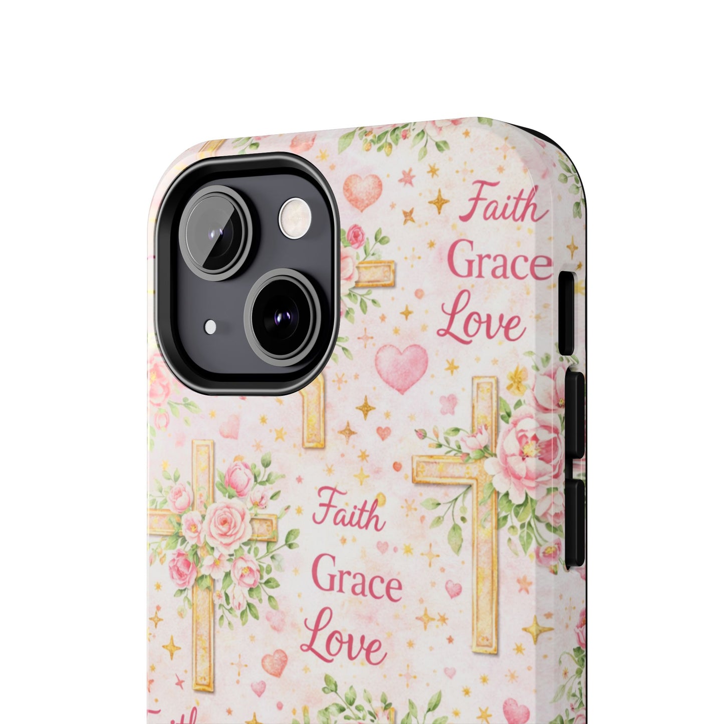 Faith Grace Love Cross Phone Case | Christian Floral iPhone Case