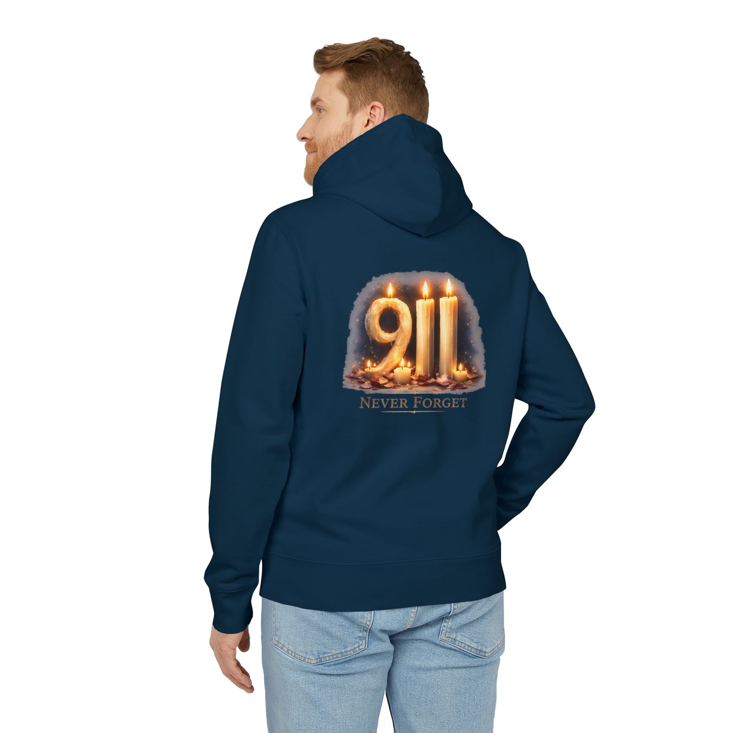 9/11 Memorial Hoodie — Never Forget Candle Tribute
