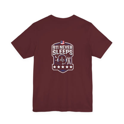 911 Never Sleeps T‑Shirt — Emergency Responder Tribute Tee