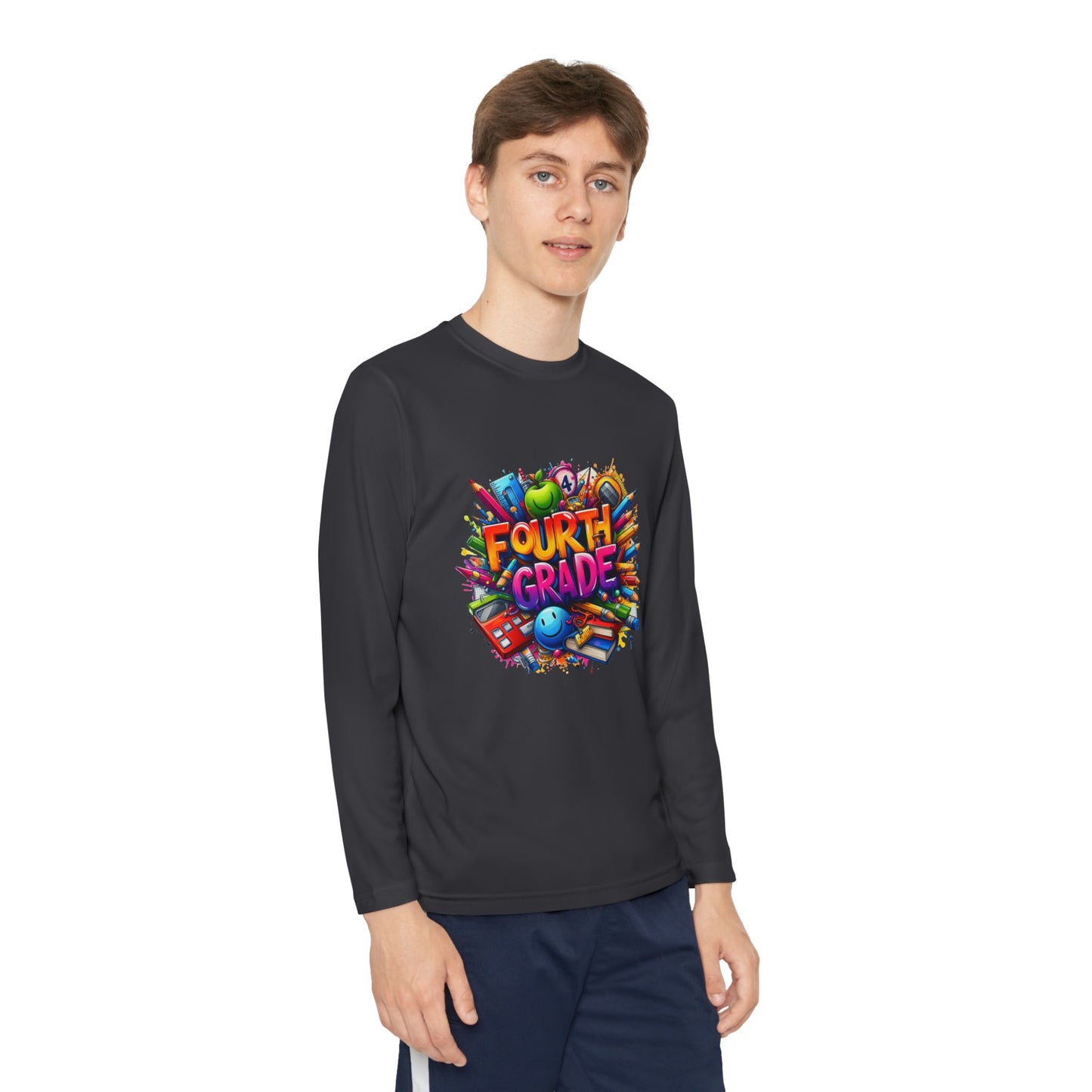 Fourth Grade Long Sleeve Tee — Colorful School Kids Shirt