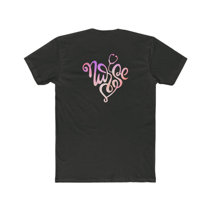 Nurse Heart Stethoscope T-Shirt — Gradient Script Nursing Tee
