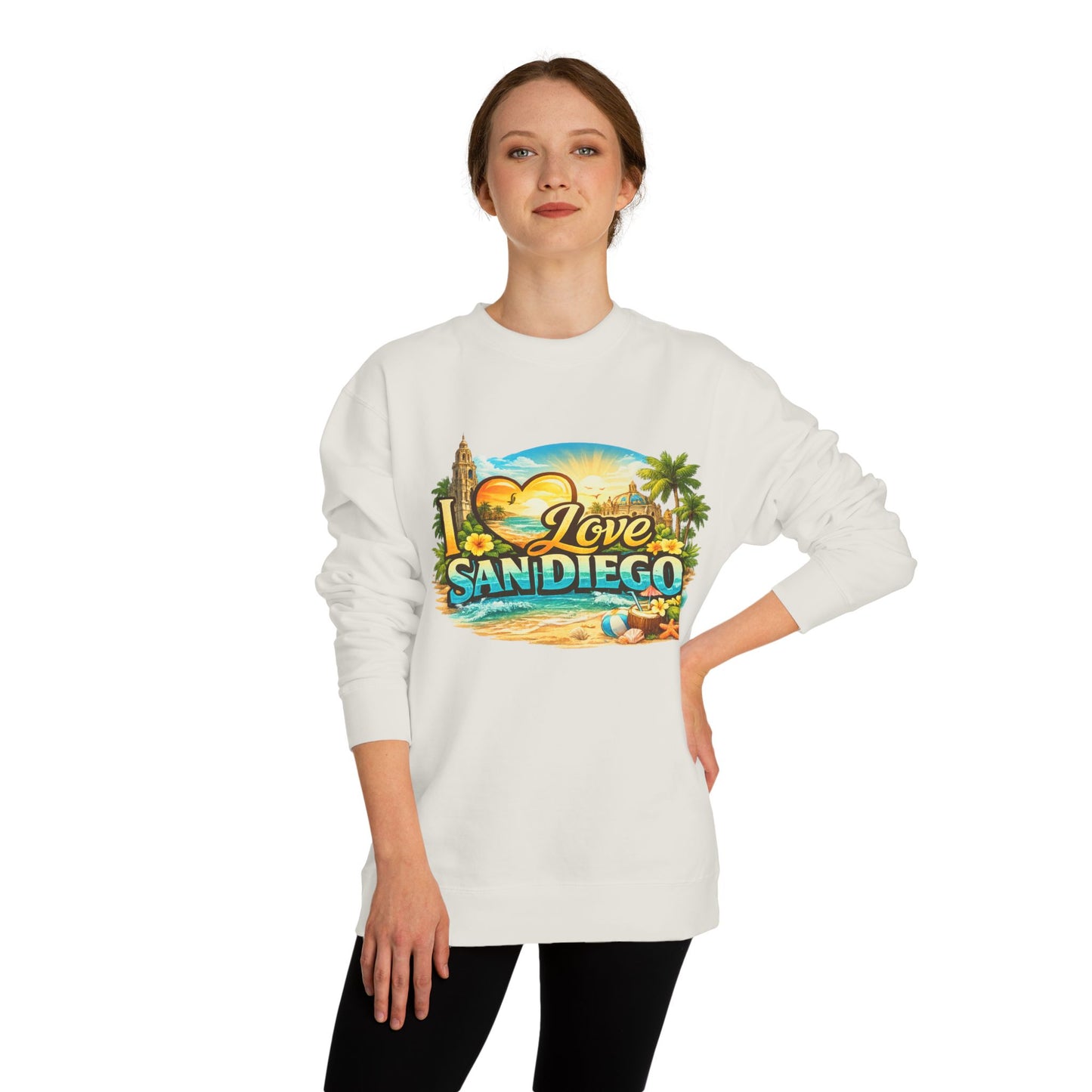 San Diego Sweatshirt — "I Love San Diego" Beach Graphic Crewneck