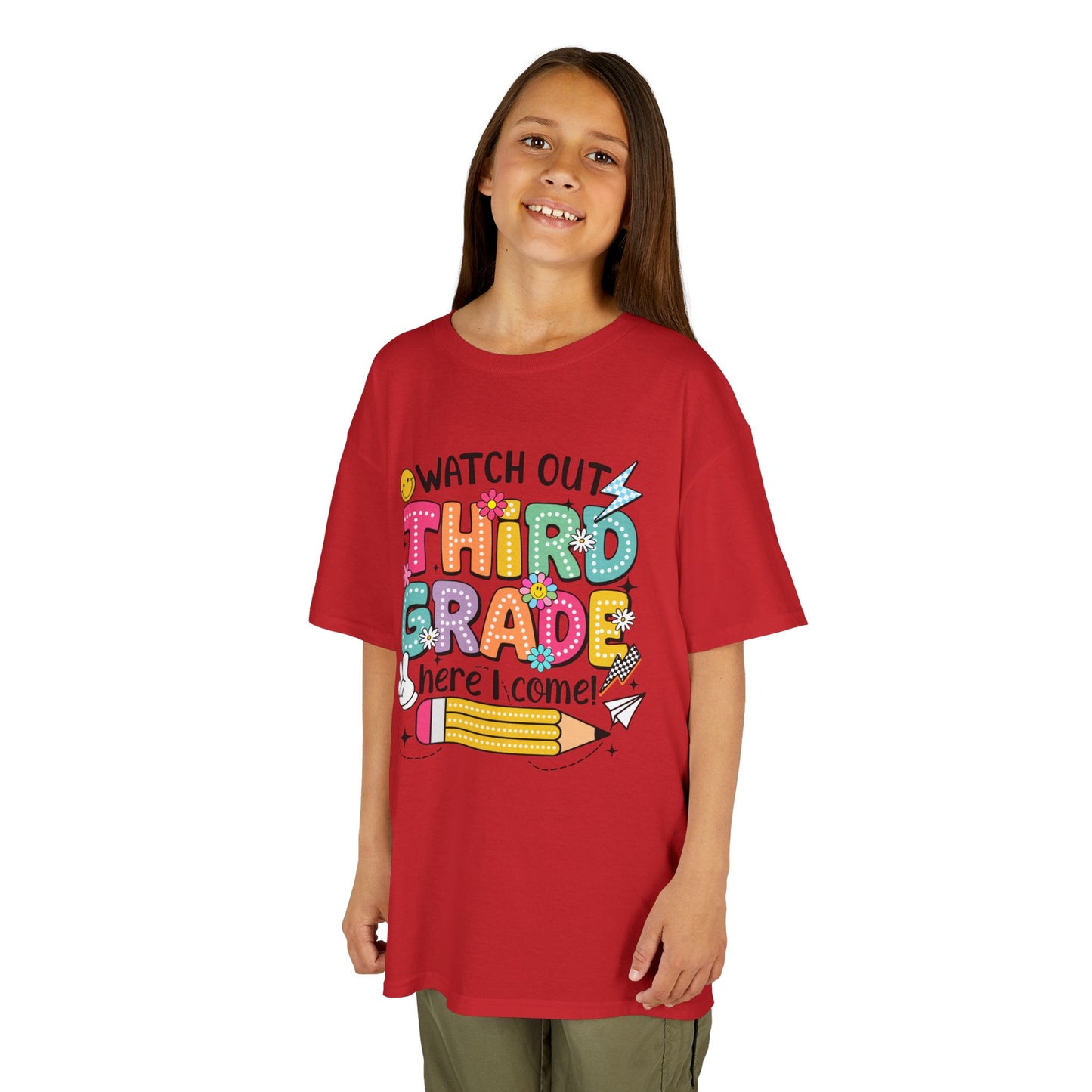 Third Grade Back to School Kids Tee — "Watch Out Third Grade Here I Come"