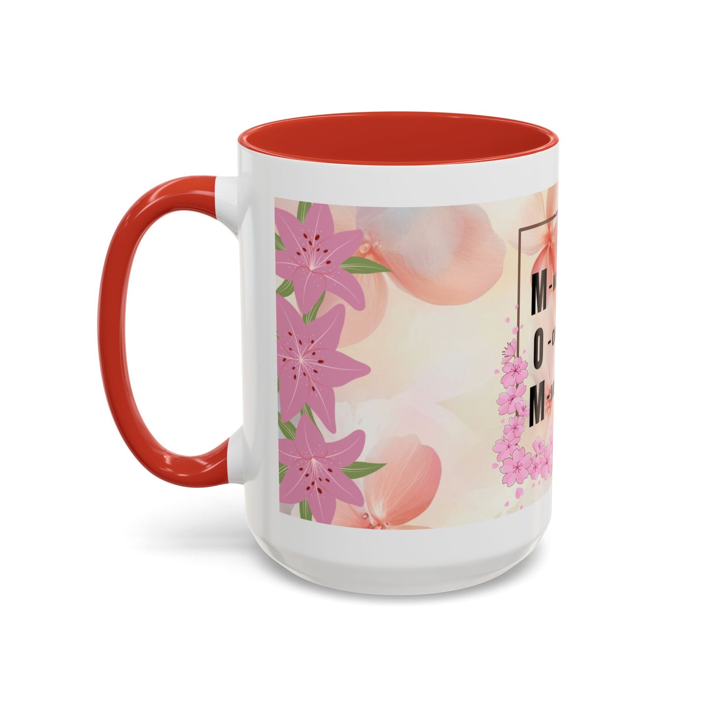 Mom Acronym Coffee Mug — "MOM: Magical • One-of-a-Kind • Motivator" Floral Accent